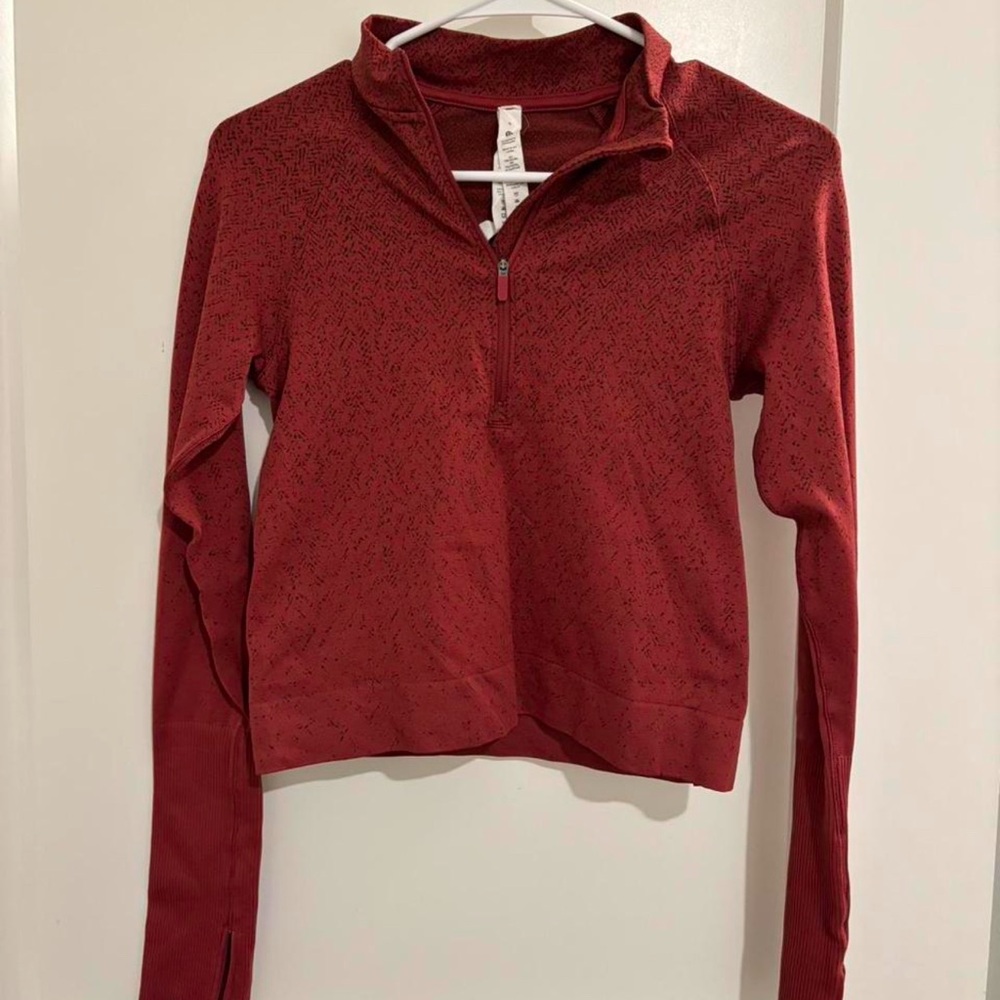 Lululemon Athletica Maroon Quarter-Zip Pullover